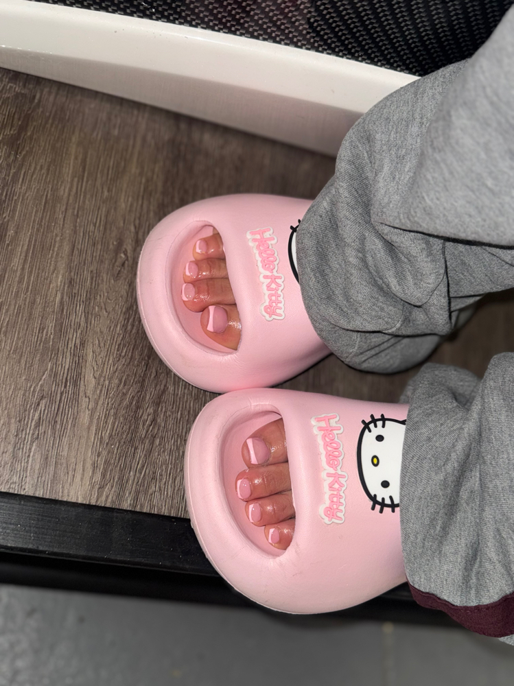 Acrylic french tip toes