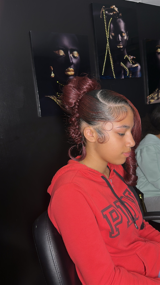 GIRLY UPDO W/ BANG