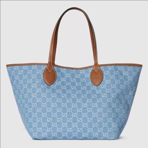 GUCCI BLUE DENIM TOTE at LASHES AND SOLES in PIKESVILLE, MD