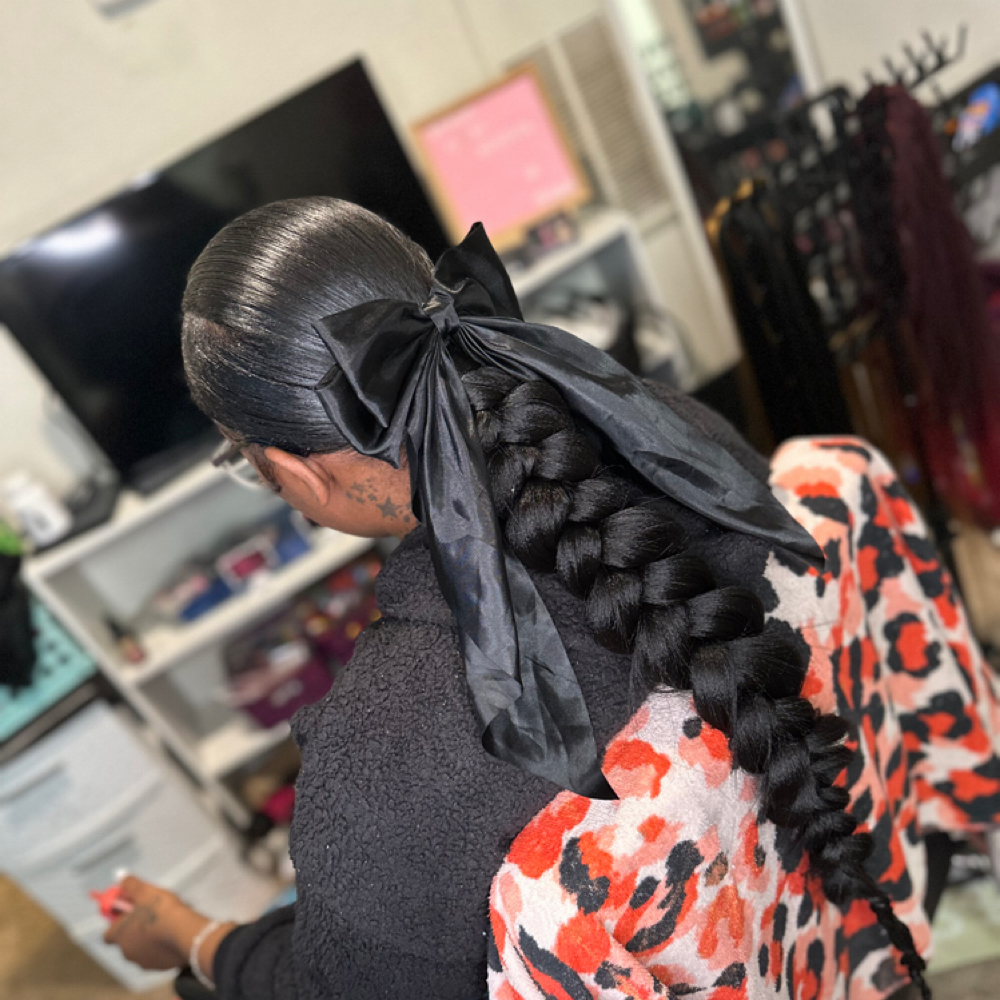Sleek Braided Ponytail at Braids By Nerissa in Houston, TX