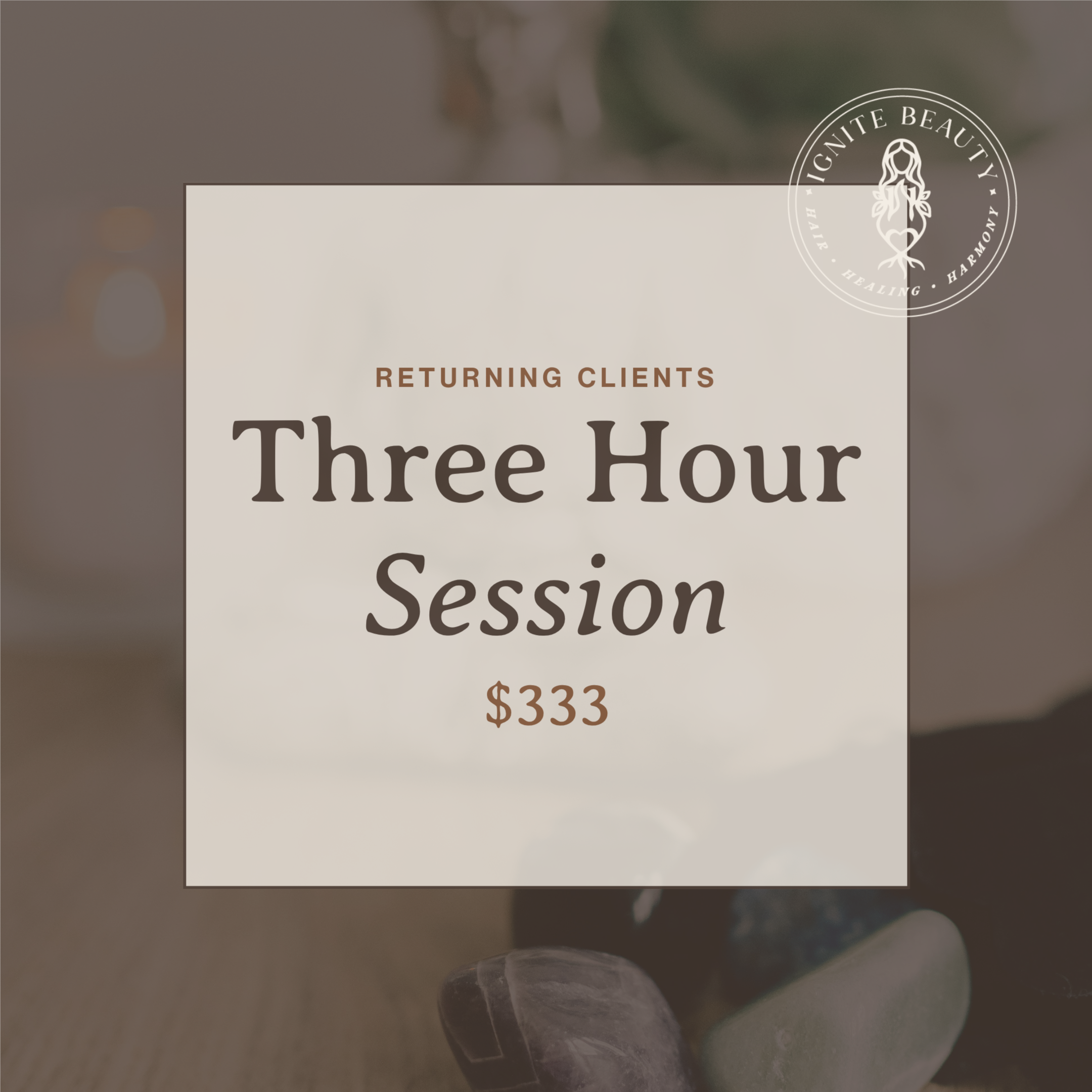 RETURNING CLIENTS: 3 Hour Session at Ignite Beauty CC in Sandwich, MA