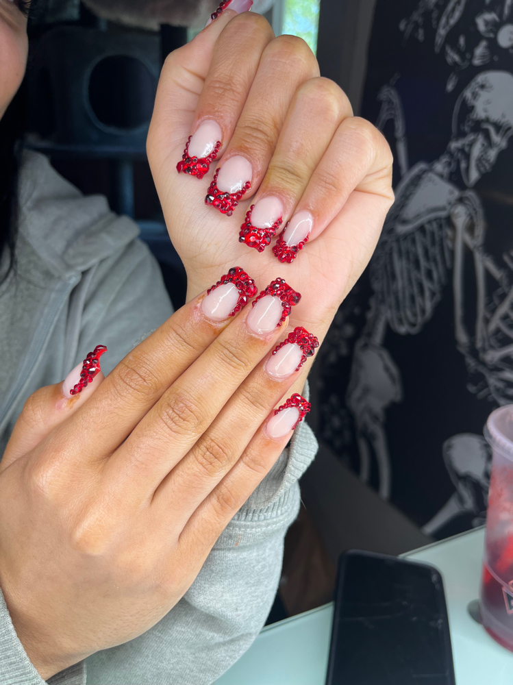 Blinged Nails/ French Tips