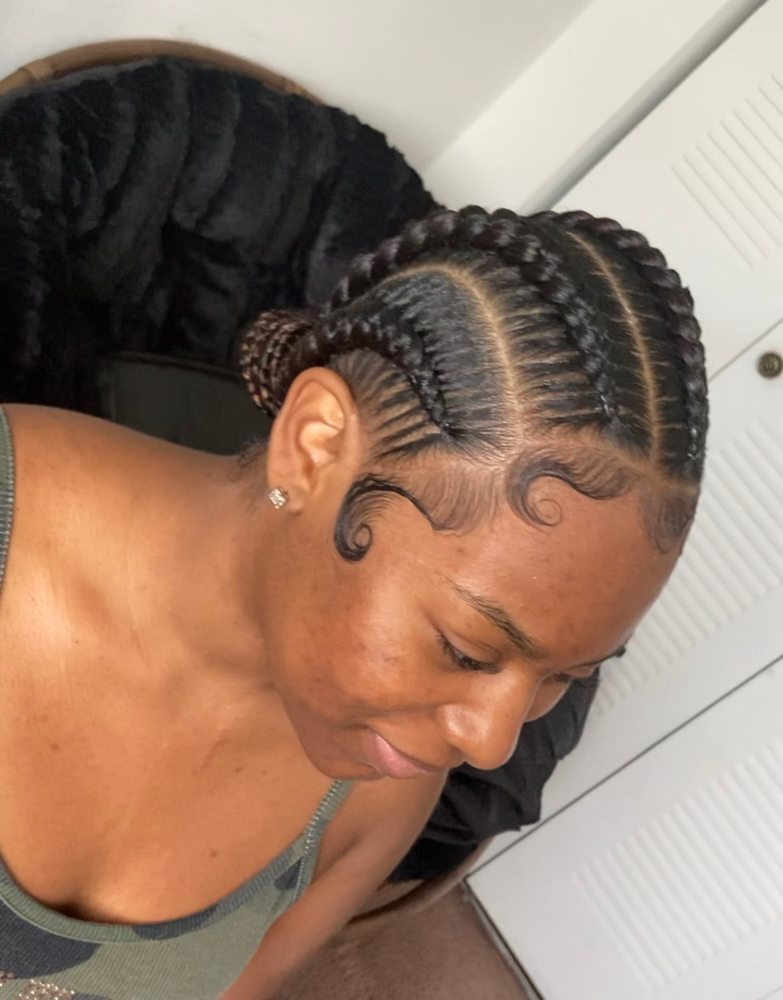 5 Feedin Braids(Hair Included)