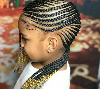 KIDS CORNROW WITH NO HAIR ADDED