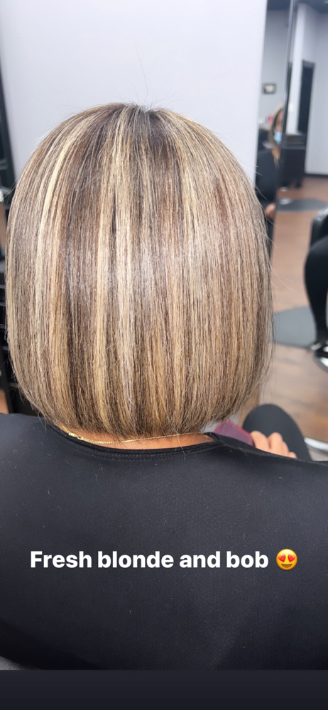 Silk Press With Bob Cut