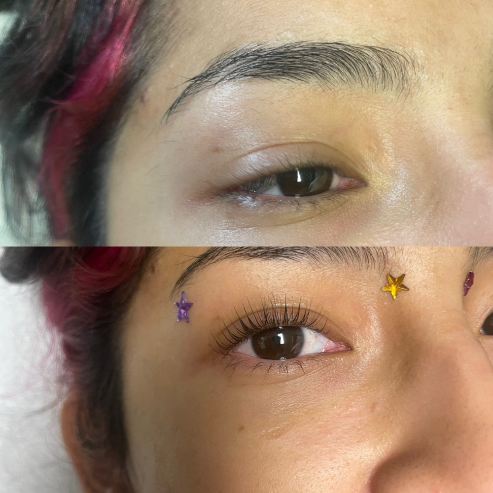 Lash Lift & Tint Before & After Pic at Hidden Jen Esthetics in San Marcos, TX