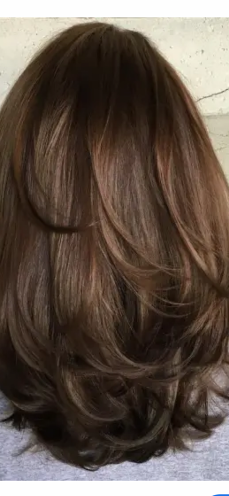 Woman's haircut at Kacyn West Salon in Boardman, OH