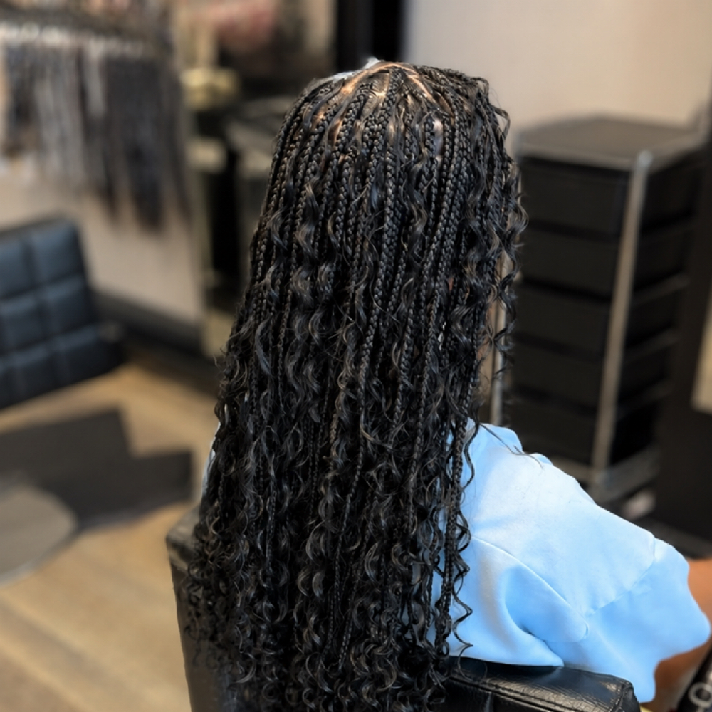 Knotless BoxBraids (BOHO) at New You Parlor in Binghamton, NY