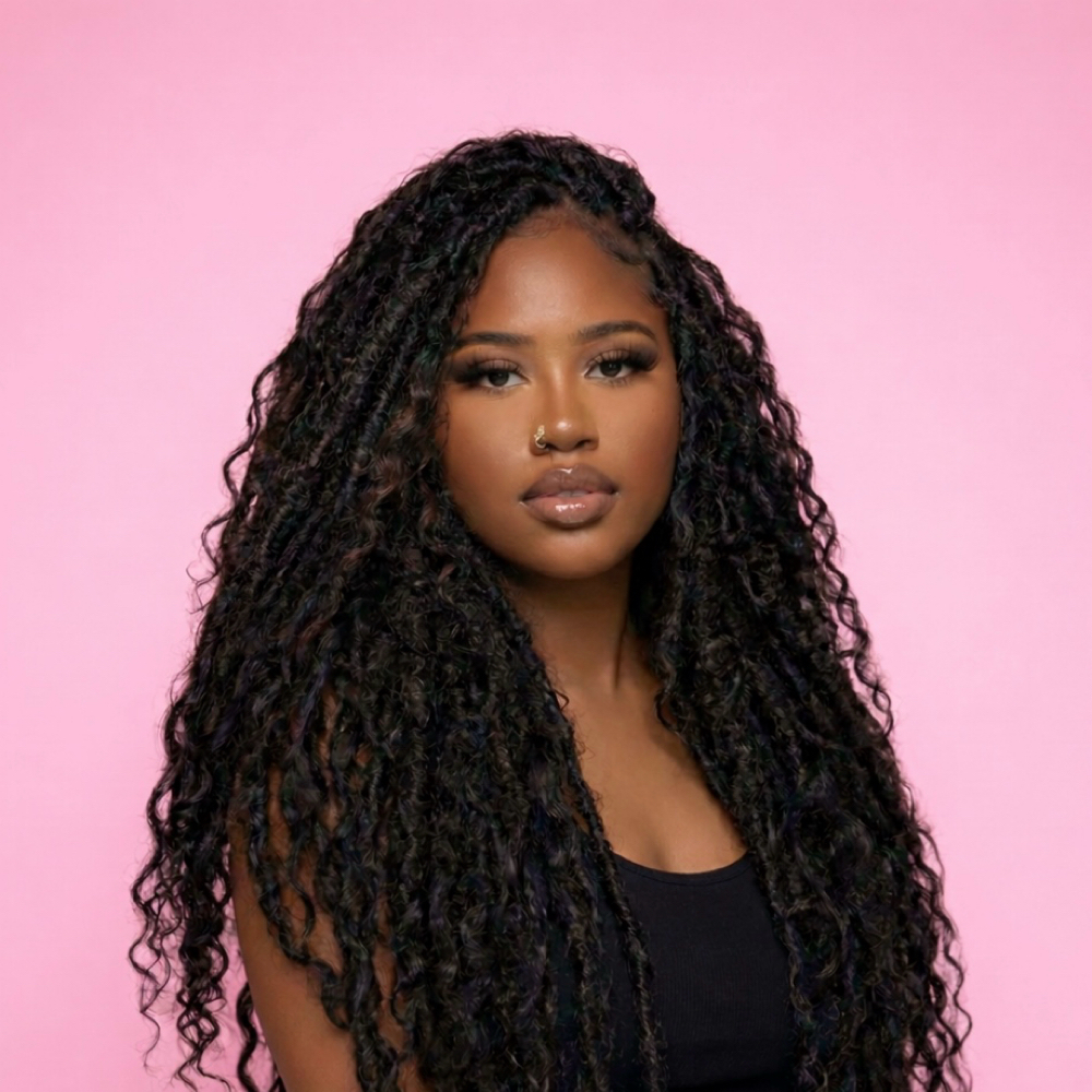 Boho Waterfall Locs at Abrieel Beauty in North Hollywood, CA