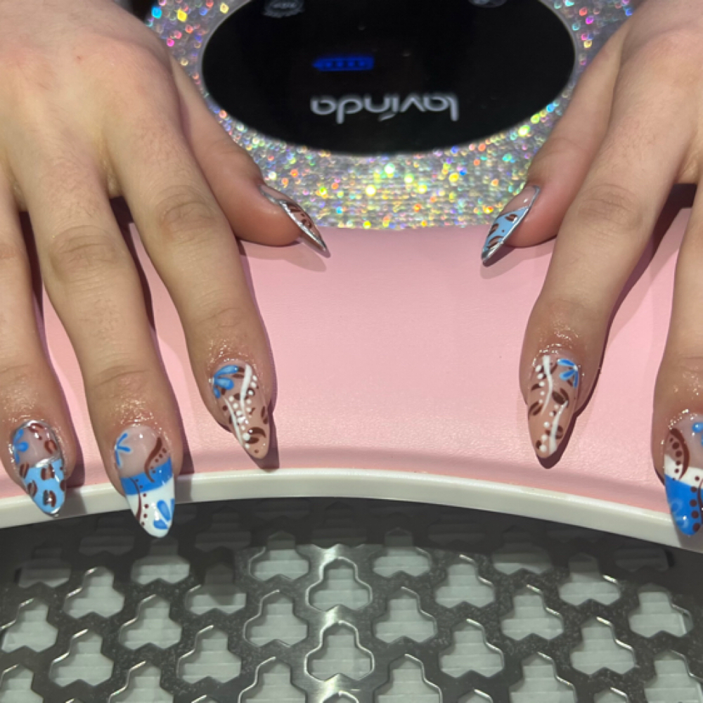 extensive design nail art add on at grace x beauty in Hayden, ID