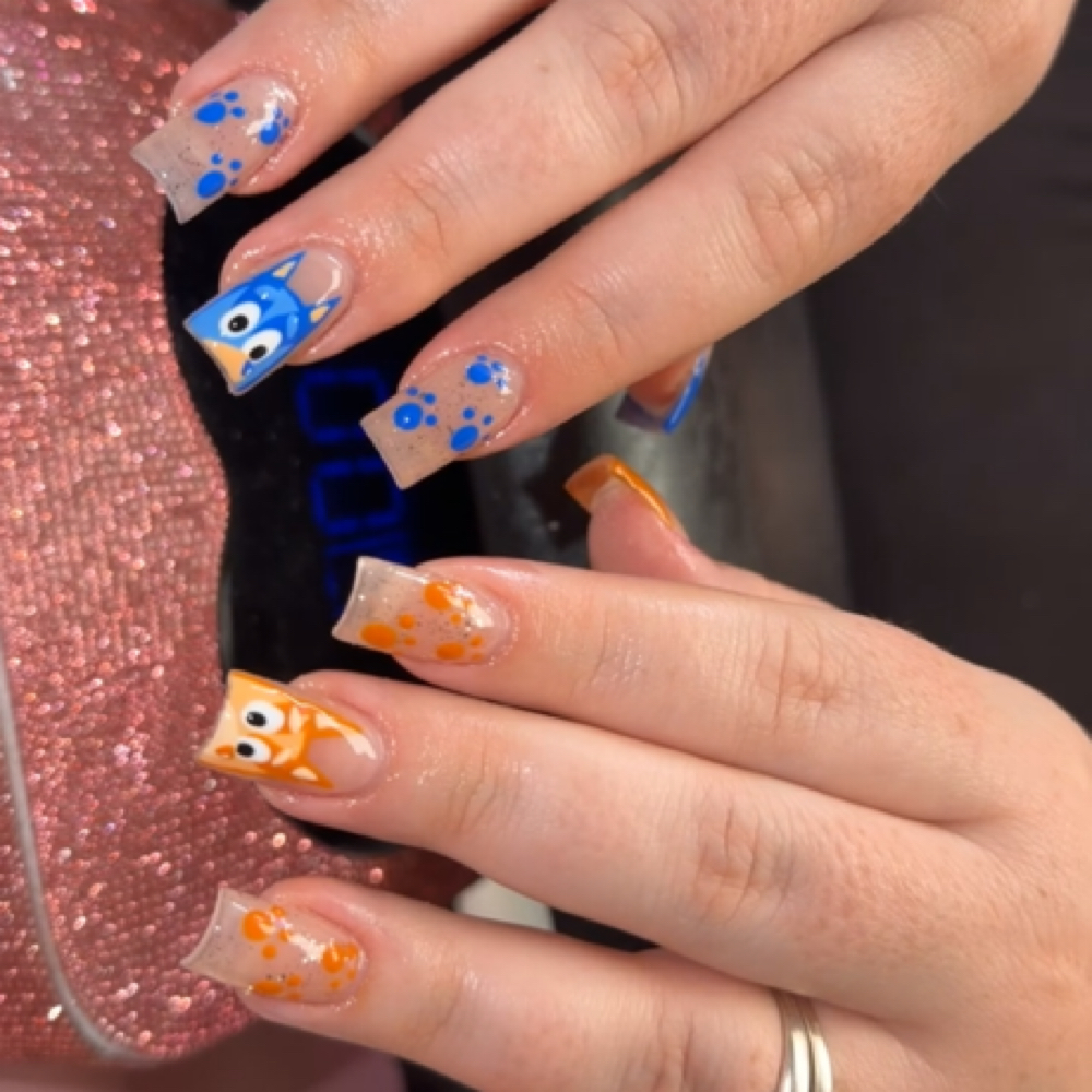 Flat Nail Art at Nails By Chels in Circleville, OH