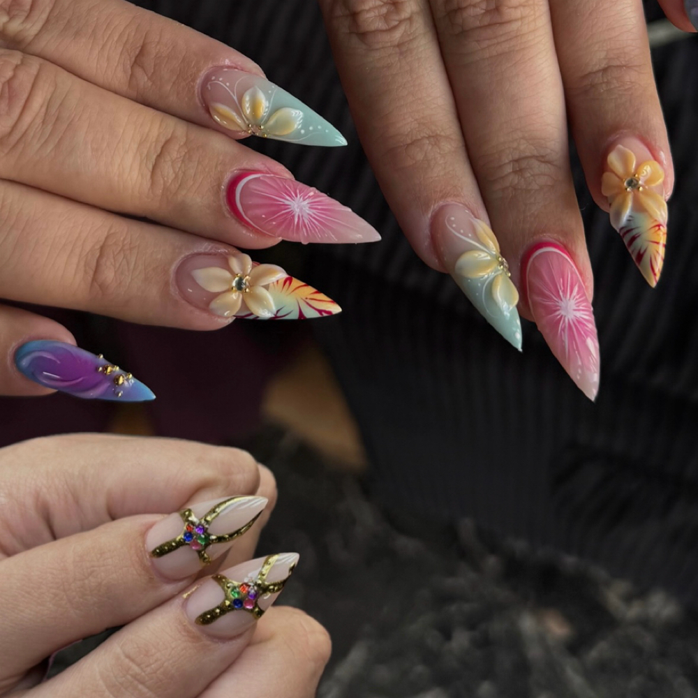 Acrylic Set W/ Design (Long/XLong) at Esther Nailed It in Bowling Green, KY