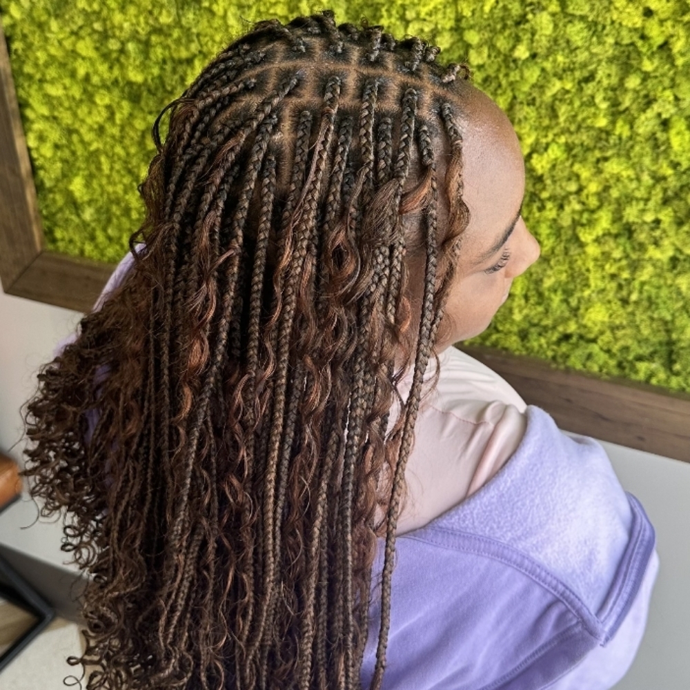 Small Boho Box Braids at Cultured Crowns Studio in Richmond, VA