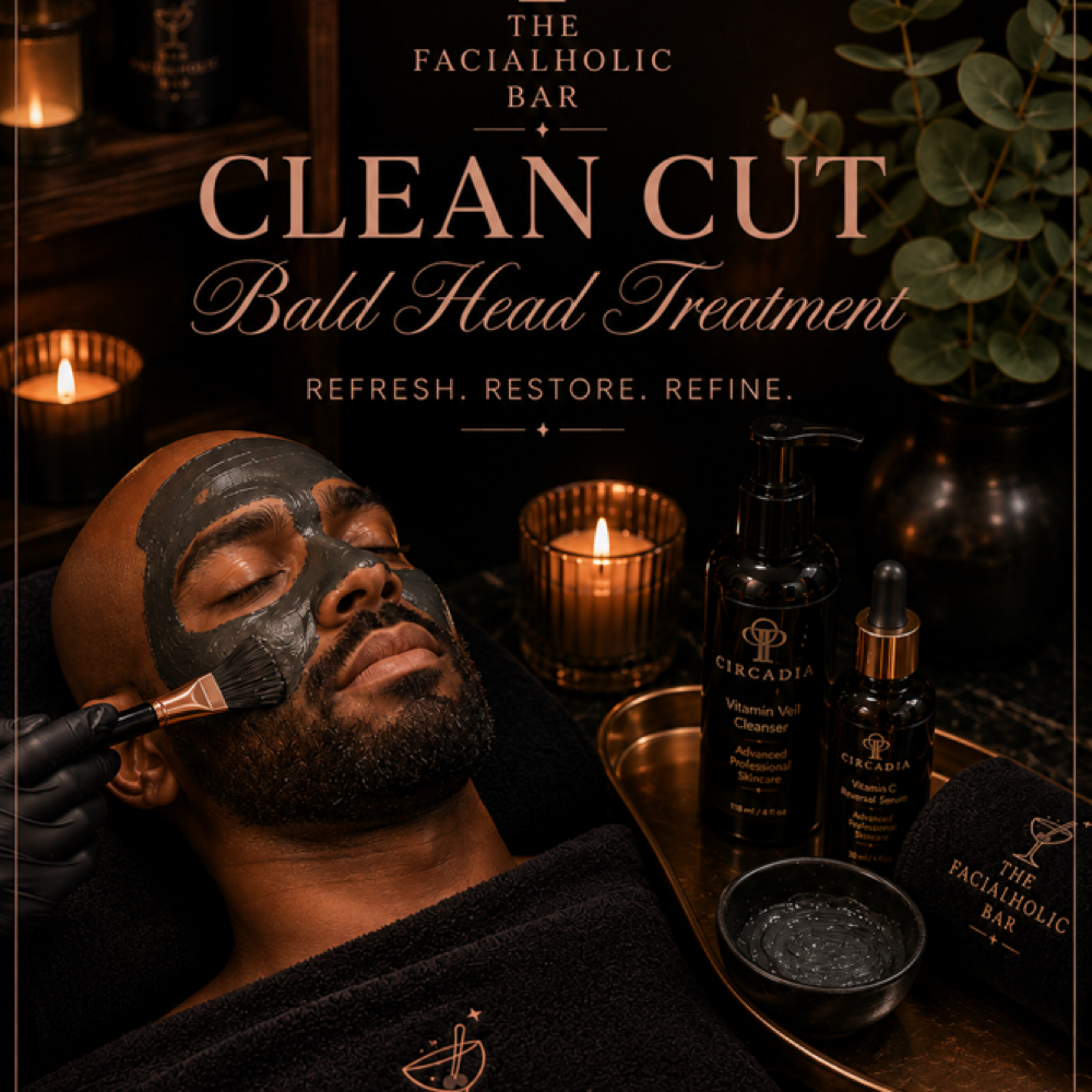 The Clean Cut(Bald head treatment) at The Facialholic Bar in Houston, TX