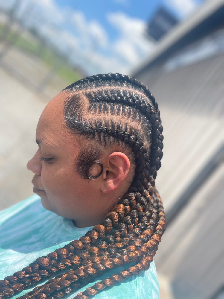 6 Stitch Feed In Braids