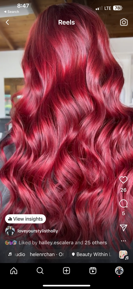 All over Lightner double process at Holly Smith-Martinez at Beauty Within Lakeport in Lakeport, CA