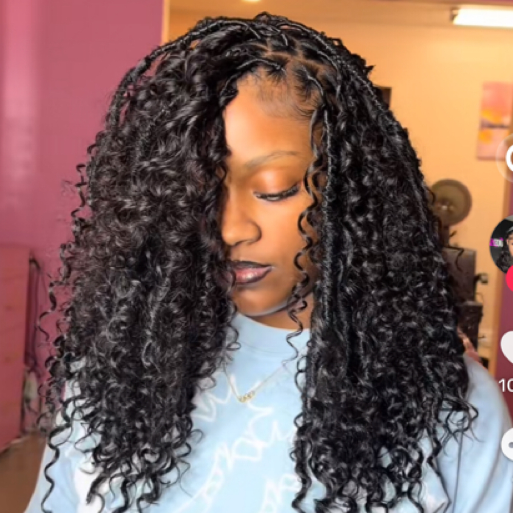 Human Blend Boho Locs Black Color at LUVAS CREATIONS 🖤 in Tampa, FL