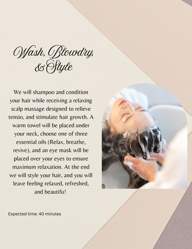 Wash, Blowdry, And Style