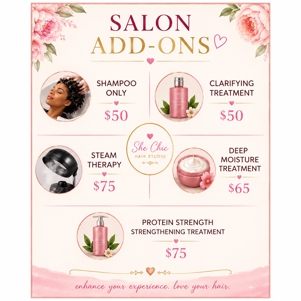Add On Services at SoBe Glam Express & She Chic Hair in Miami Beach, FL