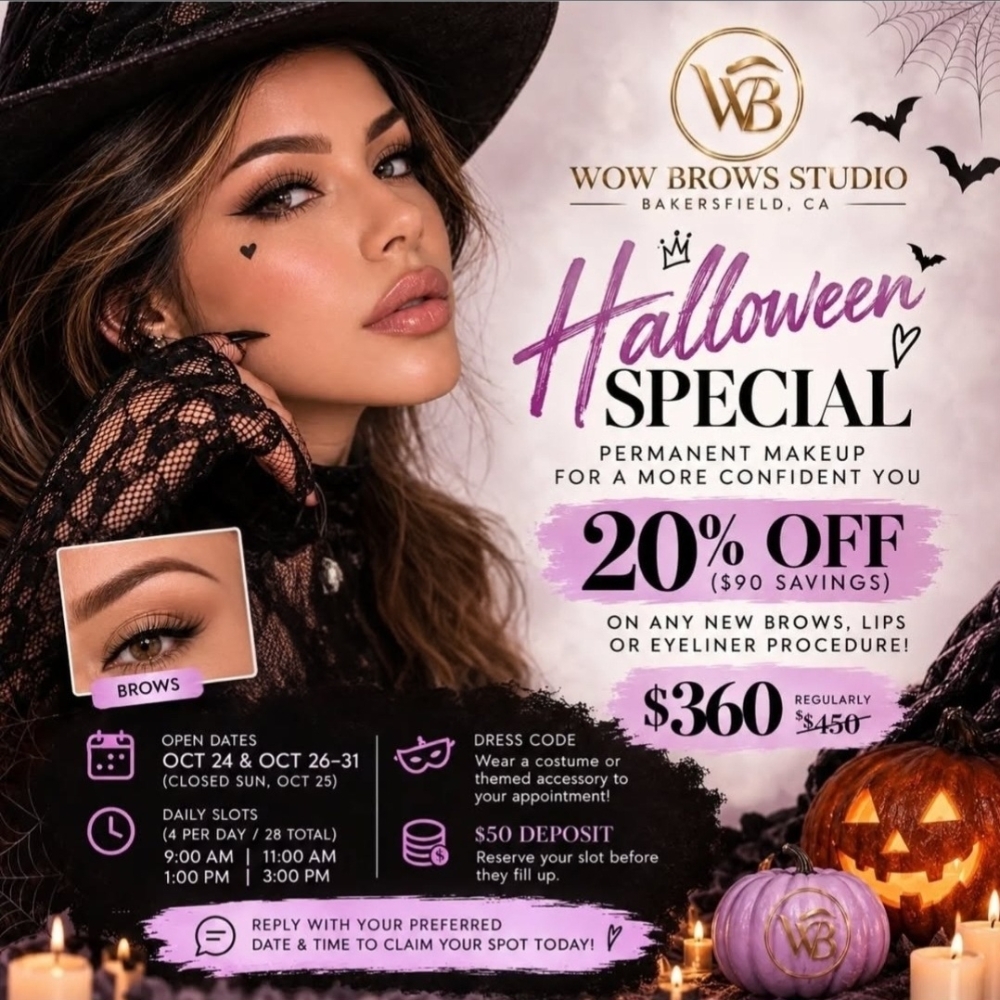 Eyebrow $360 👻🫶🏼🎃 at Wow Brows Studio in Bakersfield, CA