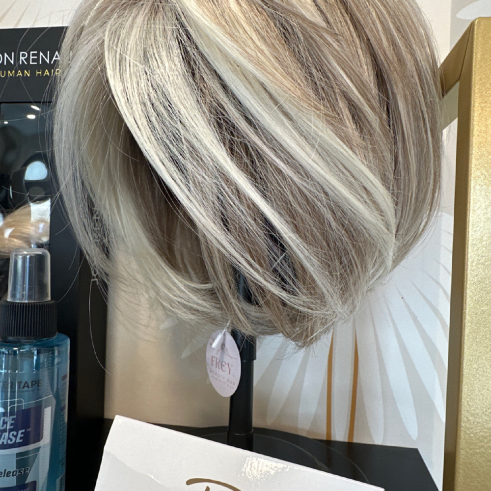 Wig consultation at Frey. Beauty Bar in Dubuque, IA