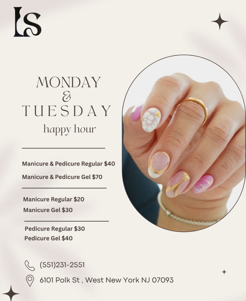 REGULAR MANICURE & REGULAR PEDICURE