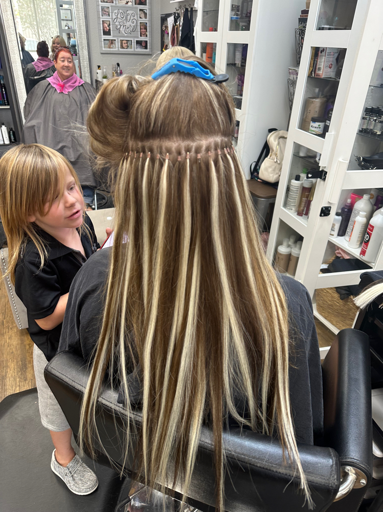Extensions with Clients Hair
