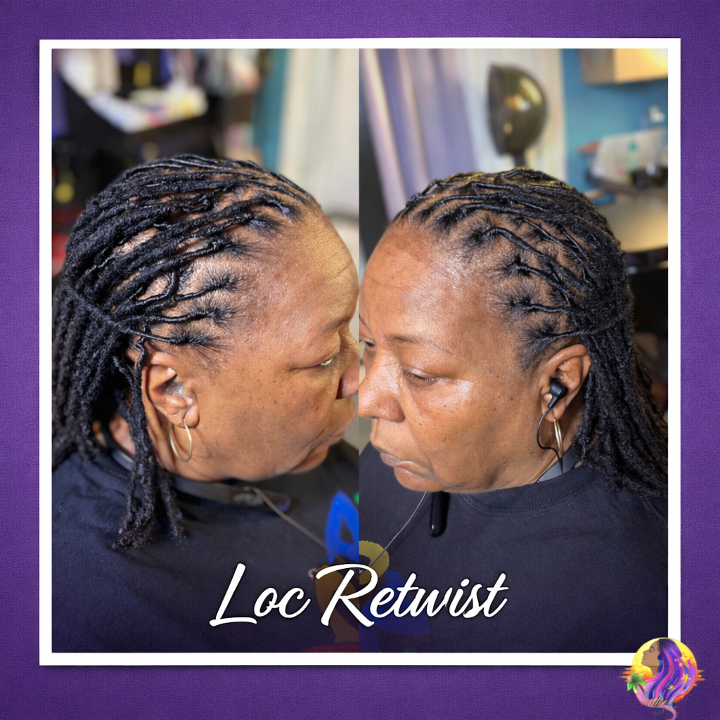 Women’s Loc Retwist at Paradise Hair Promotions in Bedford Heights, OH