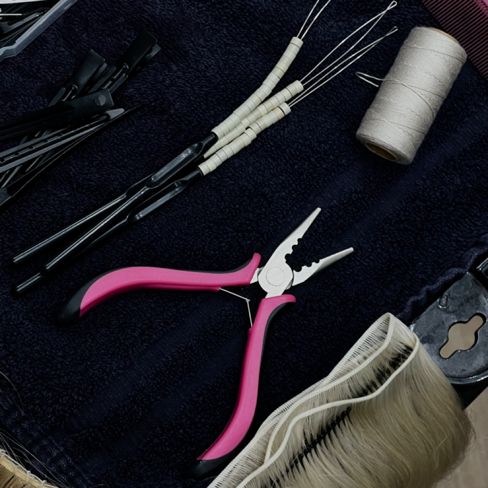 Weft Tightening at Bleach Babe Hair in Riverside, CA