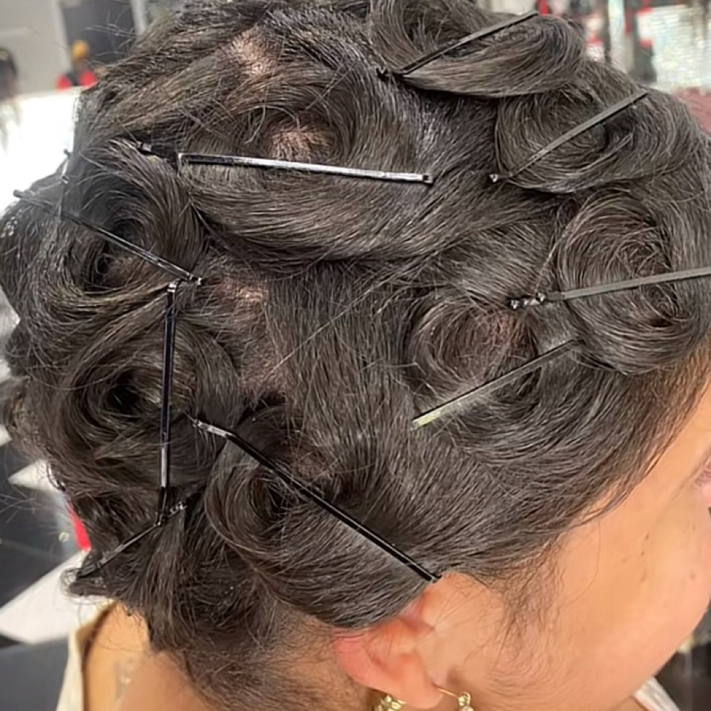 Wash, Straighten C Curls Pin Curls at Luxe Beauty NC in Charlotte, NC