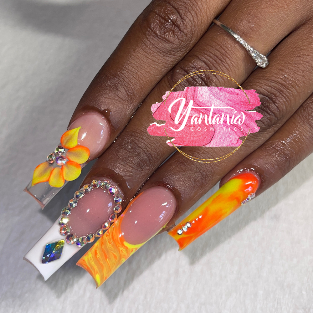 4 Partial Bling Designs (2 Fingers)