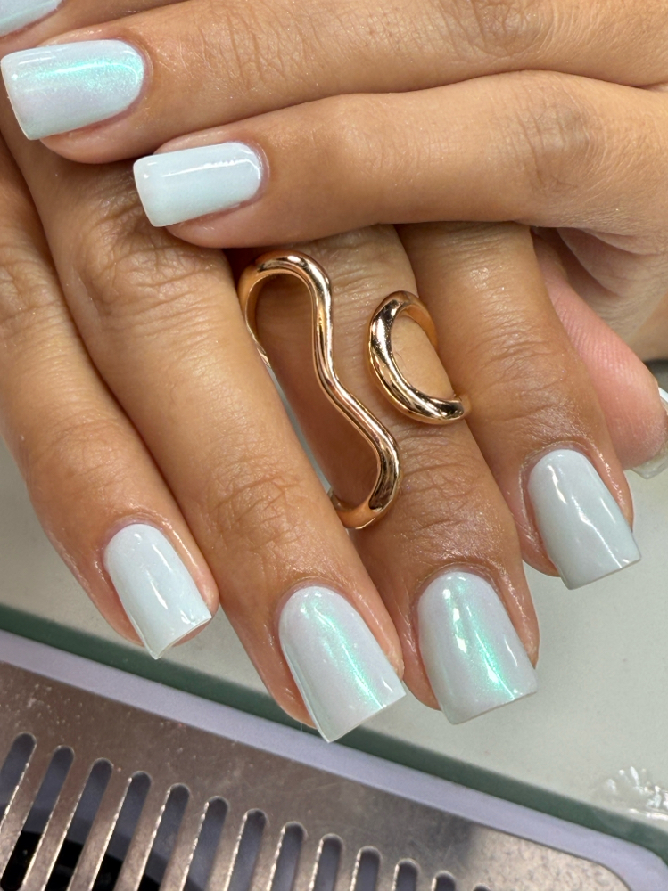 Chrome Nails Design at Dominican beauty salon by alma in Miami, FL