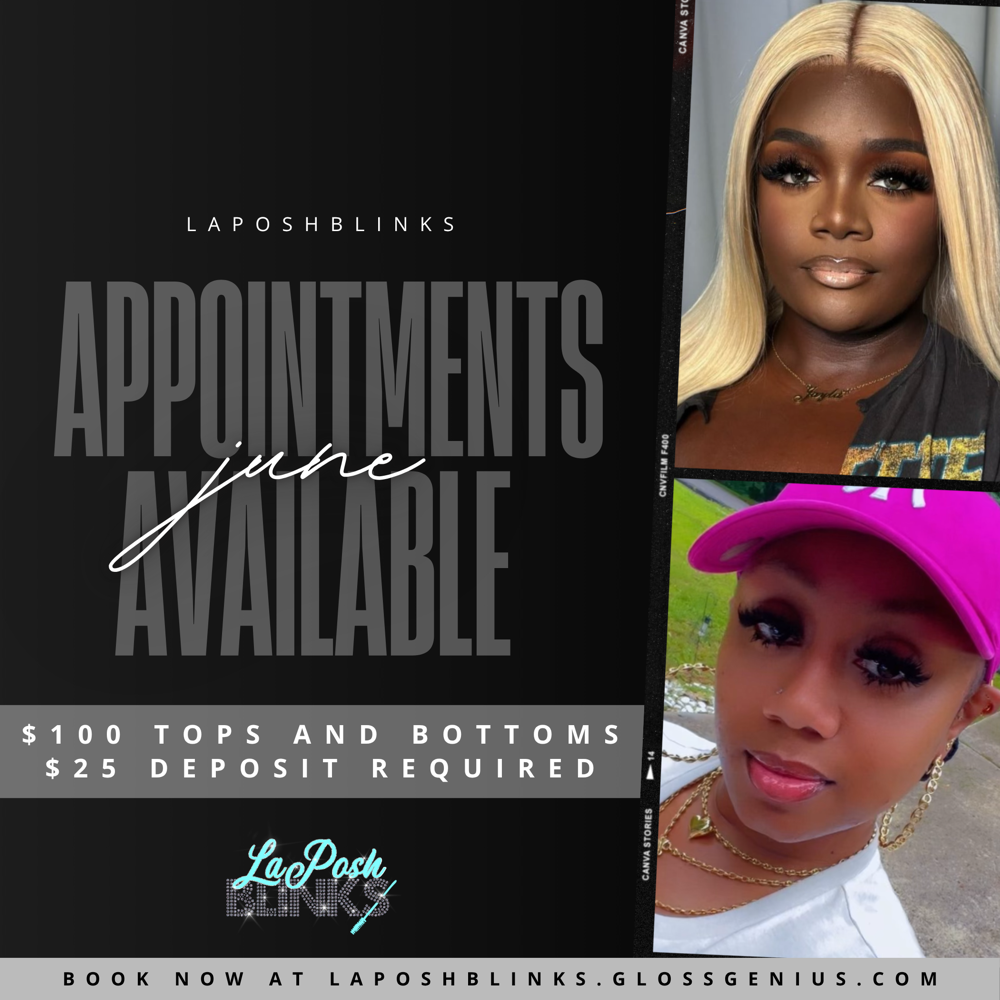 June Bookings 🤍🫧