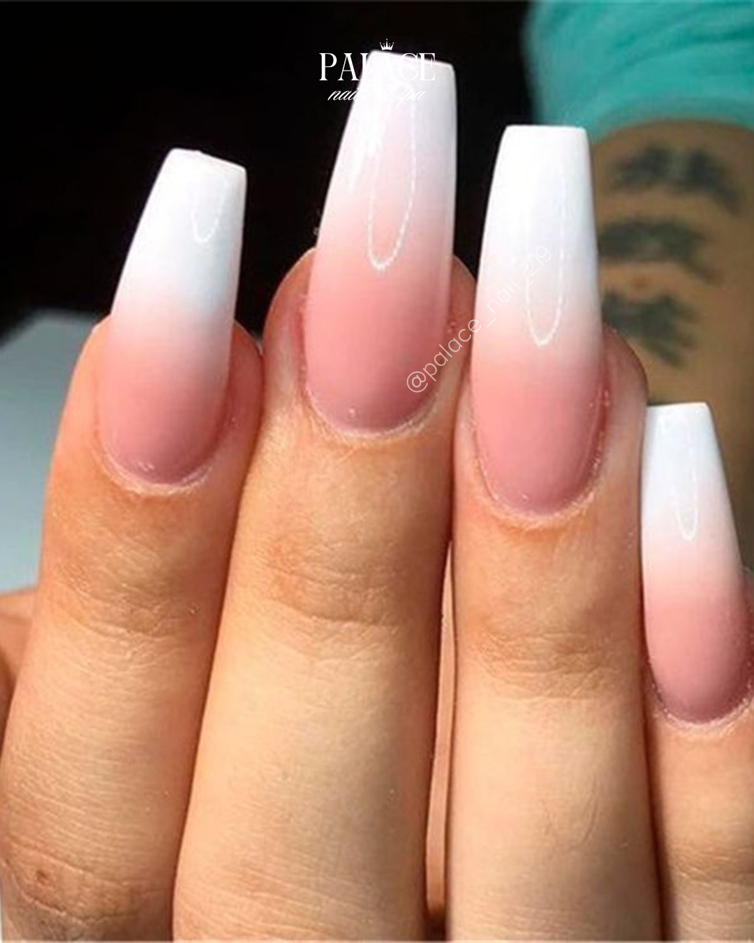 Ombre acrylic nails at Palace Nail Spa in Merrillville, IN