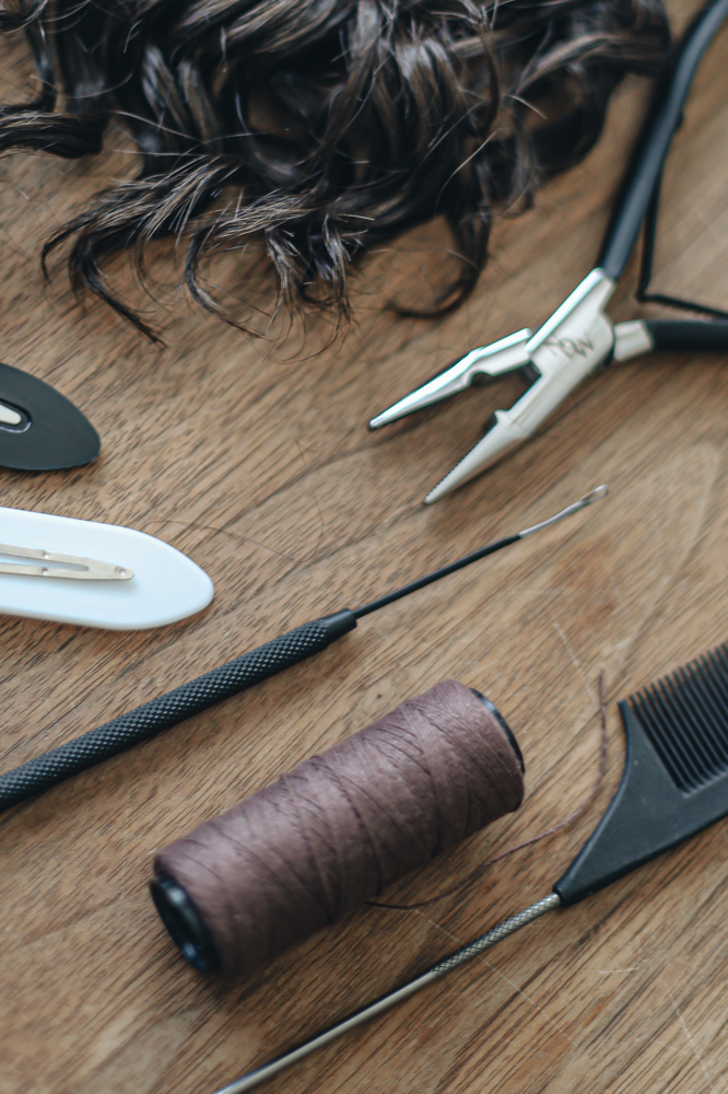 Tape-in hair extensions installation at Zamora Allure in Concord, NC