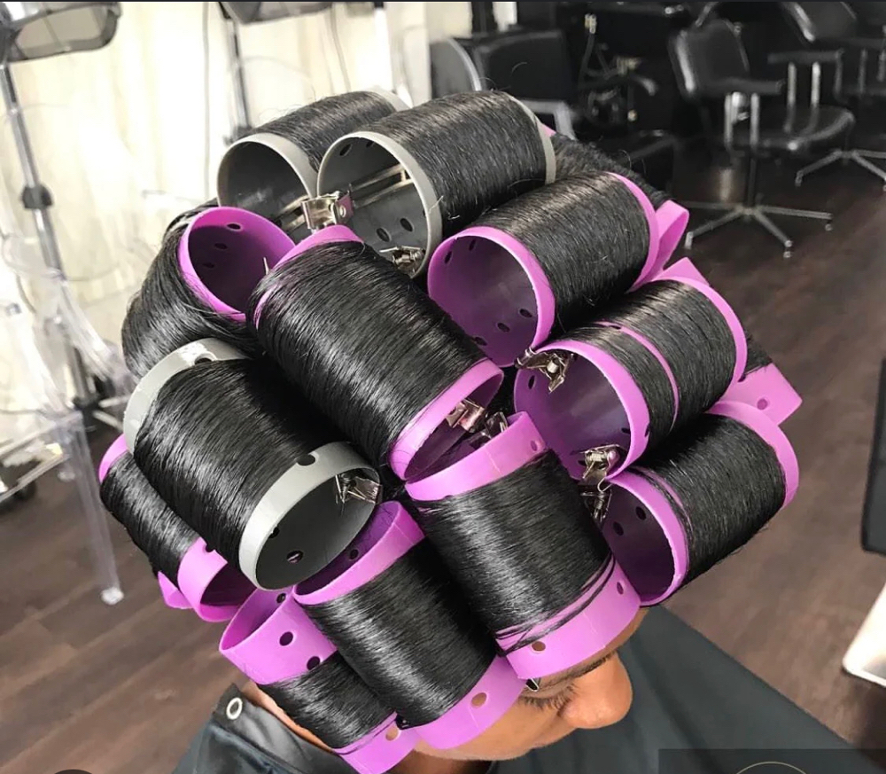 Doobie (Roller Set) Relaxed hair
