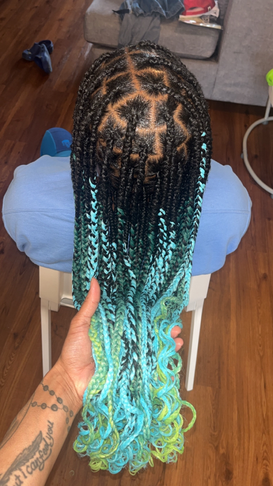 Medium Braids Over Dreads