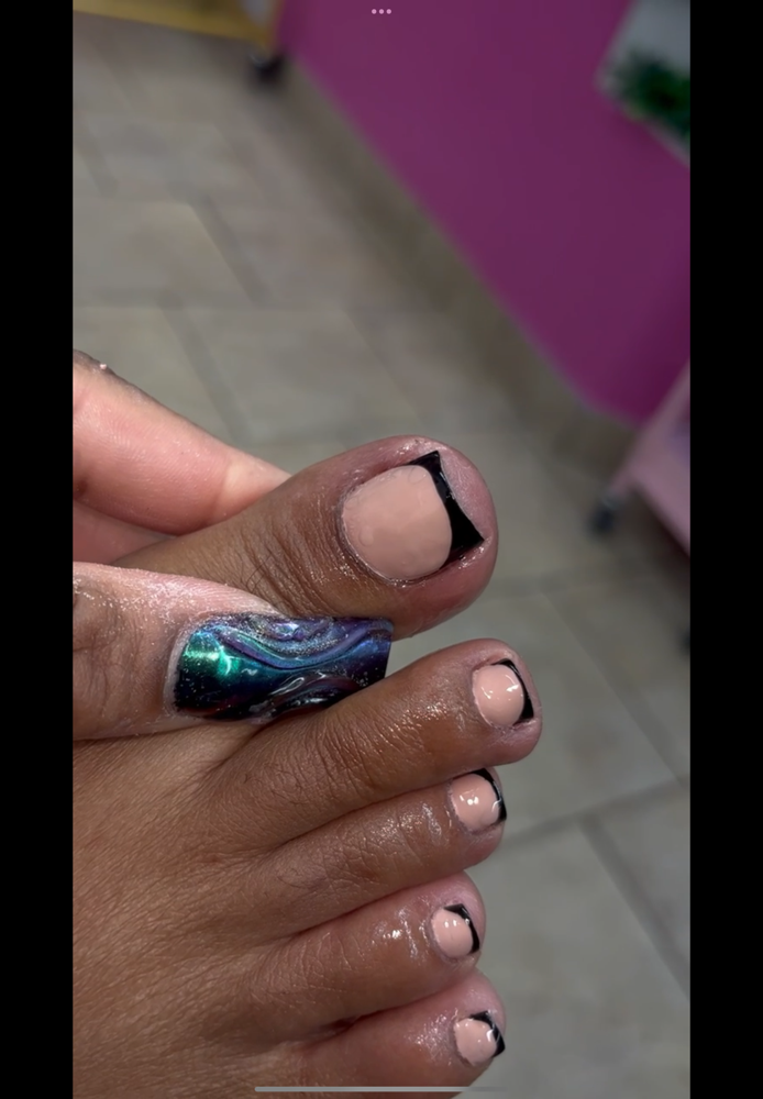 French Gel Pedicure🌸 at Savage Glow Beauty Bar in Brooklyn, NY