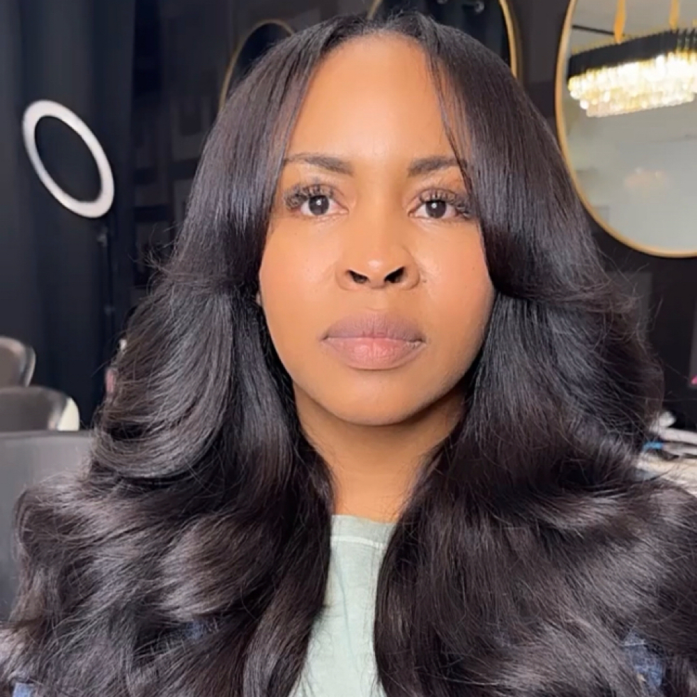 Basic Sew In Hair installation at Phase II Hair & Extensions in Addison, TX