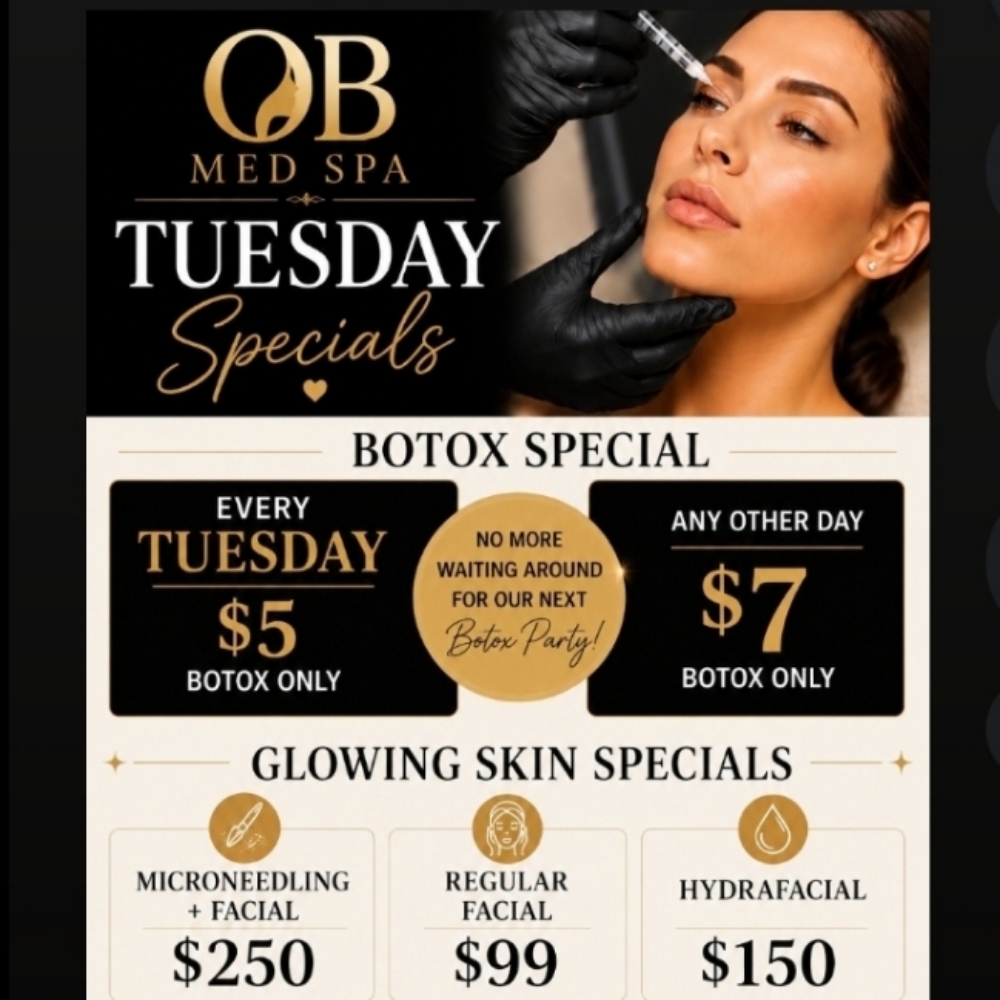 $5 Tuesday Promo at Obsession blessed med spa in Moreno Valley, CA