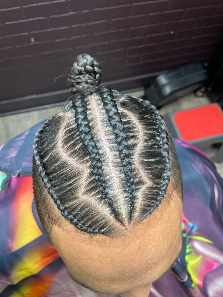 Corn row with design (half head)