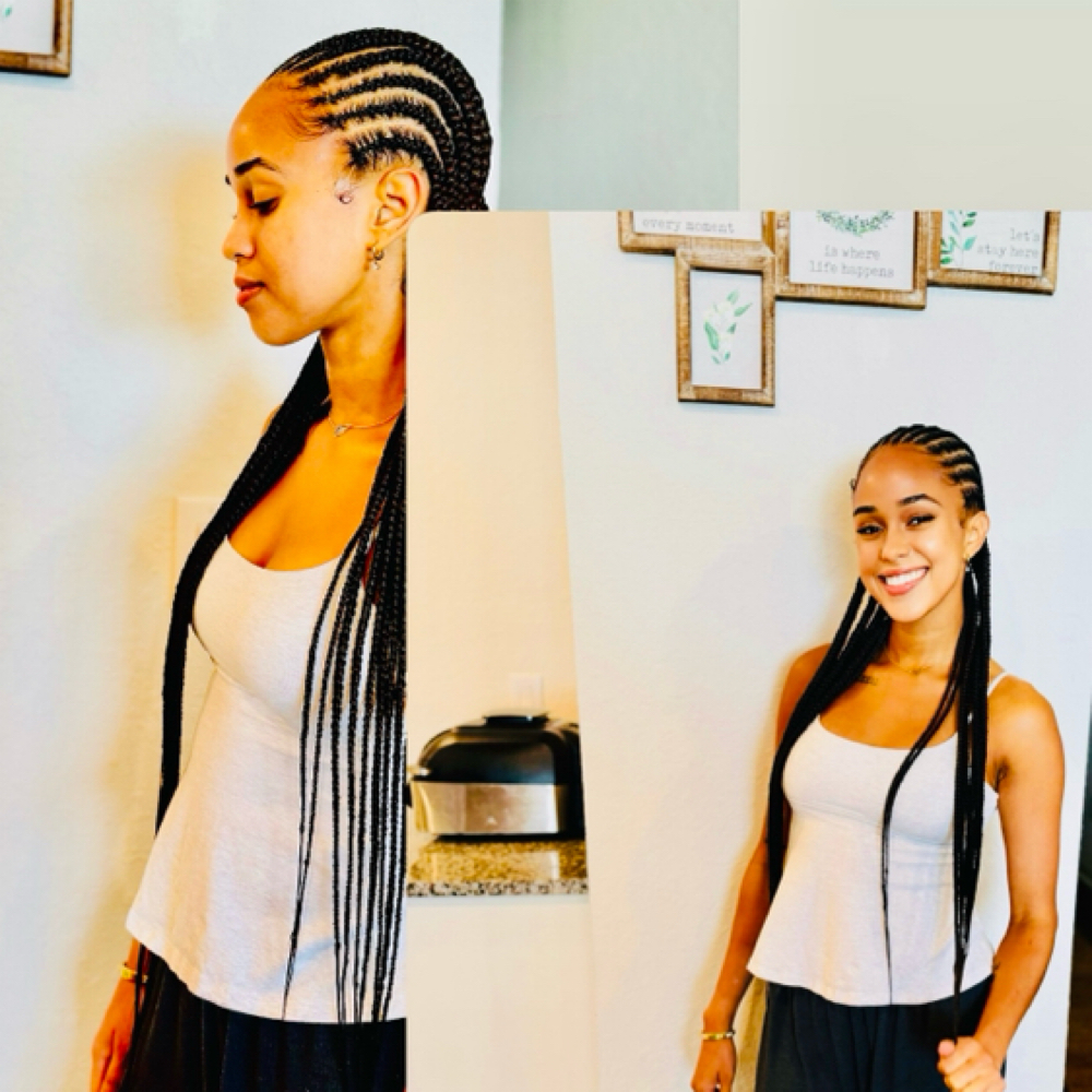 FEED-IN STRAIGHT BACKS (6 OR MORE) at BRAIDS_BY_ROX in Riverview, FL