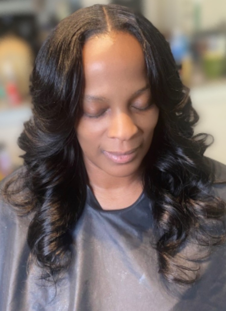 Long With Leave Out, Layers & Curls
