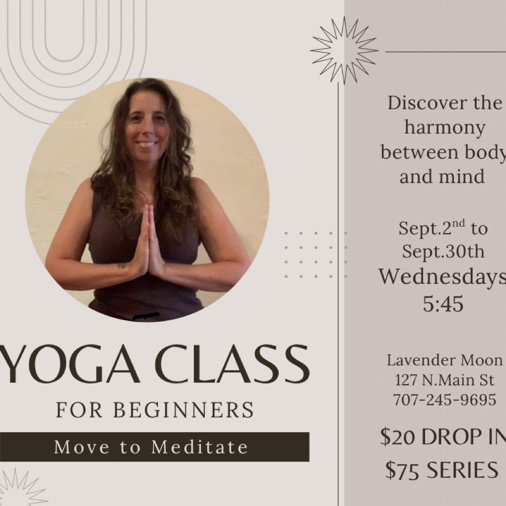 Move To Meditate Yoga at Lavender Moon Holistic Spa in Lakeport, CA