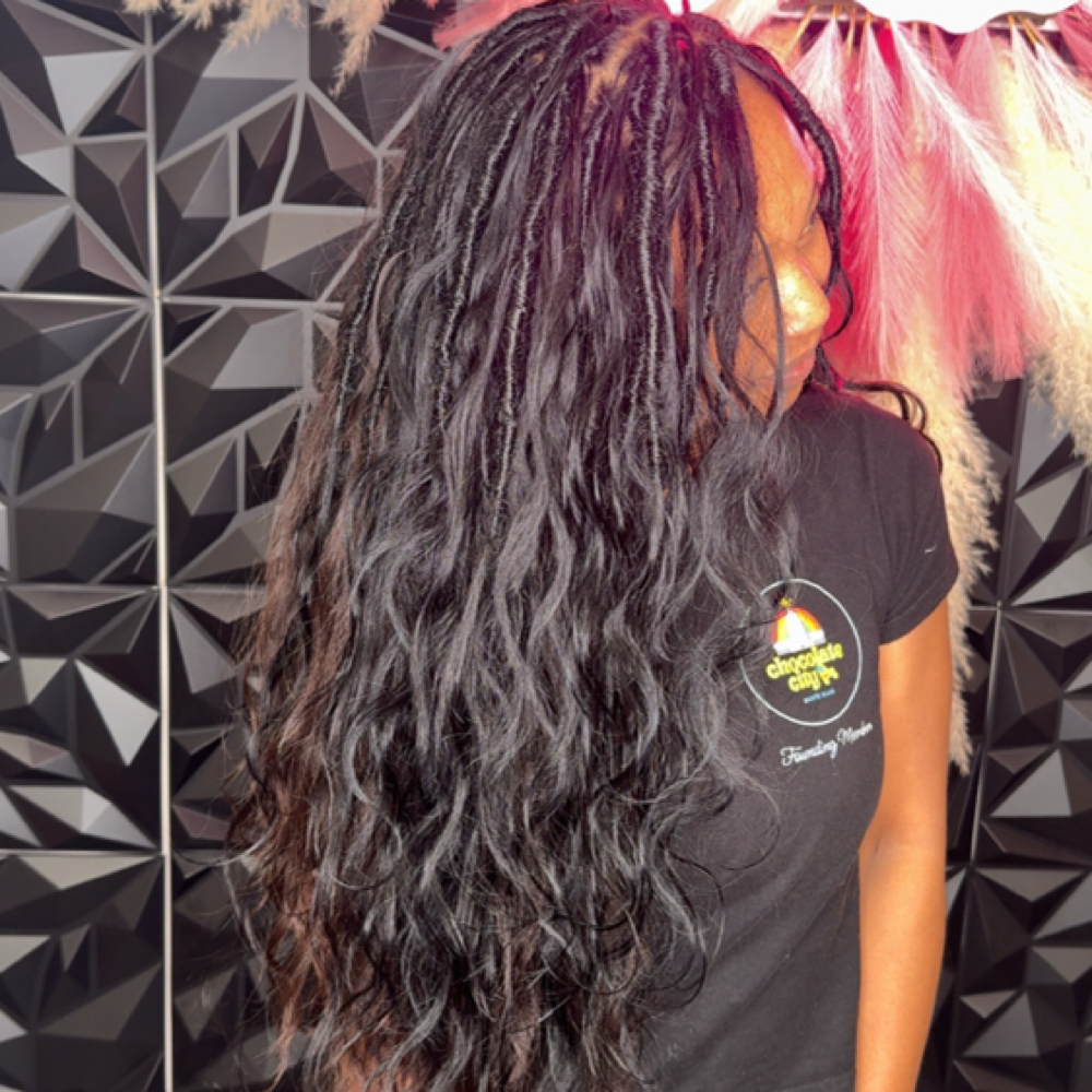 Faux Locs Boho Boh at a time to go hair braiding in Hyattsville, MD