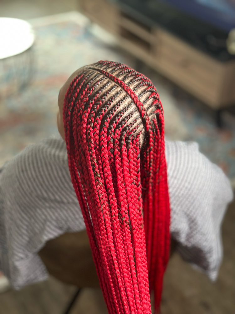 Two Layered Cornrow(Medium) at Peponi Braids And Beauty in Dallas, TX