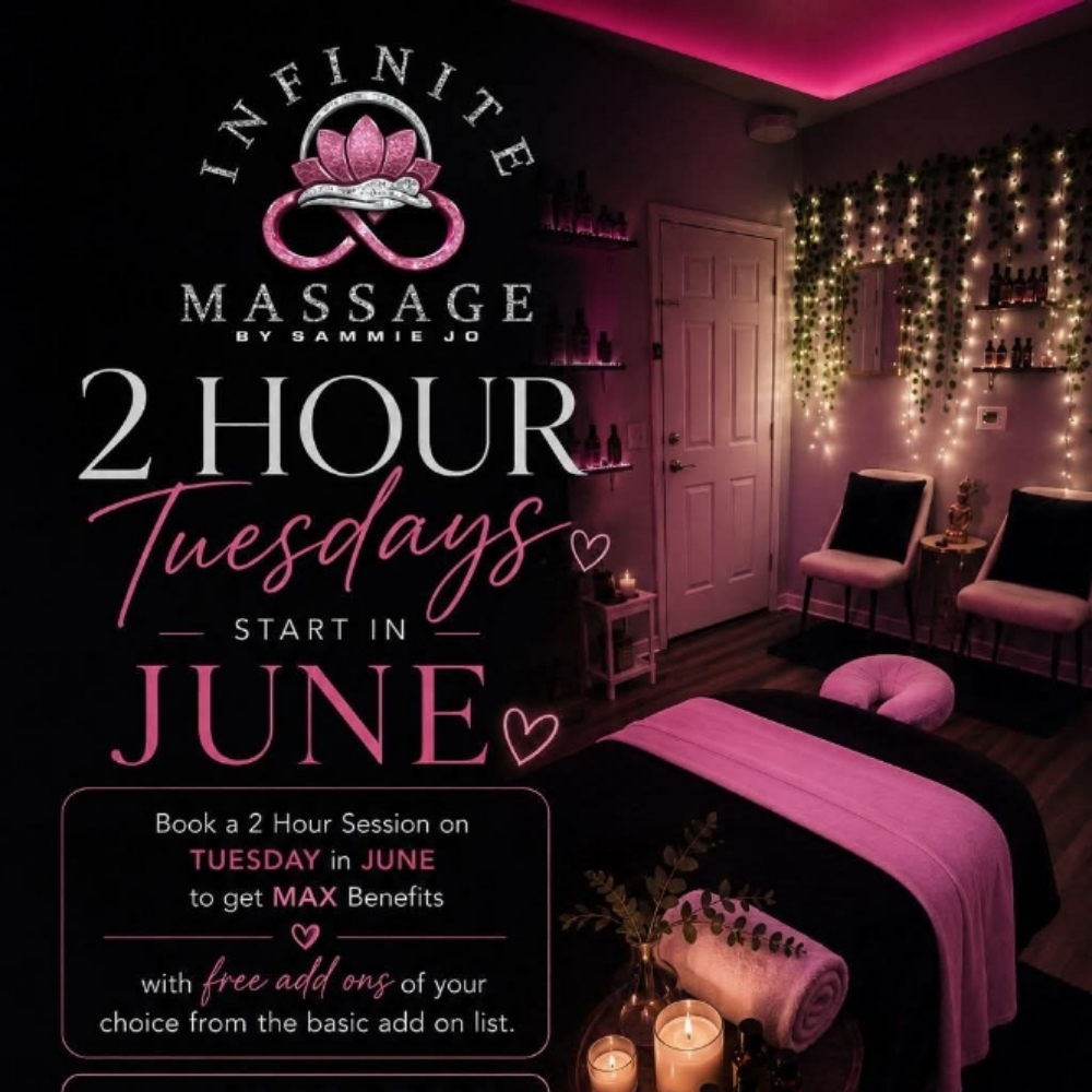 2 HOUR tuesday For $180 at Infinite Massage By SAMMIEJO in San Antonio, TX