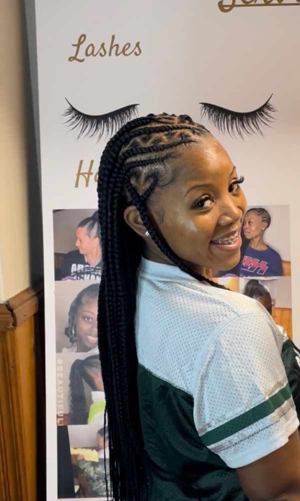 Fulani Braids- w/design- Medium