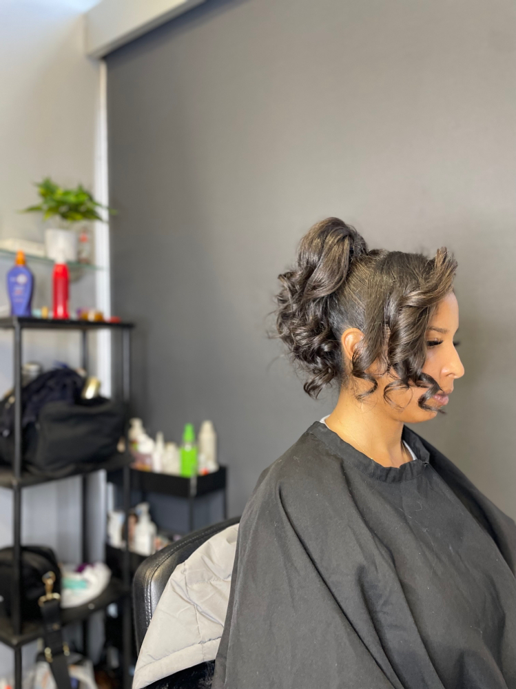 Messy Updo W/ Natural Hair