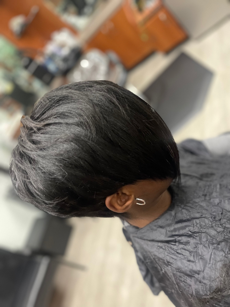 Haircut & style relaxed Hair